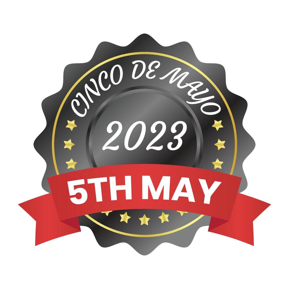 cinco de mayo badge, étiqueter, autocollant, joint, timbre, vecteur illustration