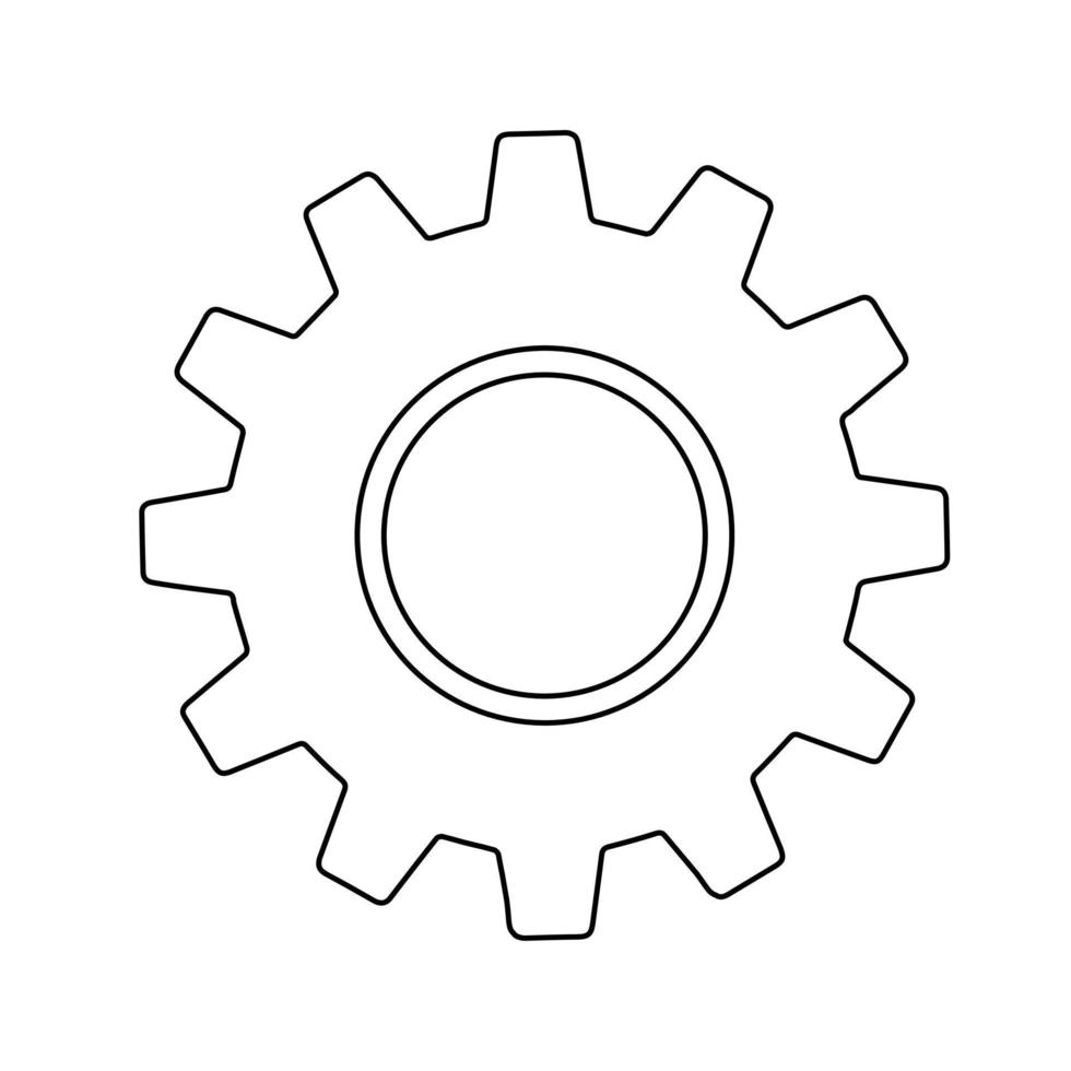 icône simple de signe d'engrenage sur fond. icône des outils de travail vecteur