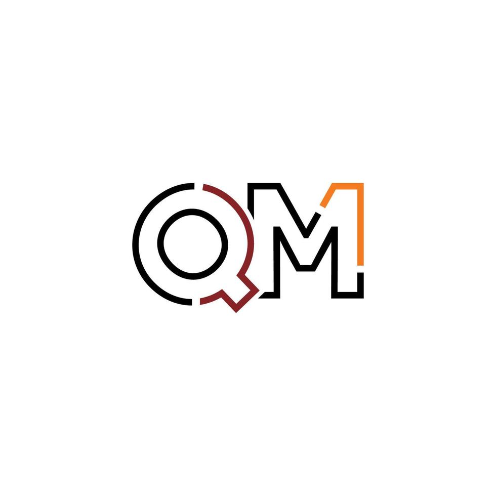 abstrait lettre qm logo conception avec ligne lien pour La technologie et numérique affaires entreprise. vecteur