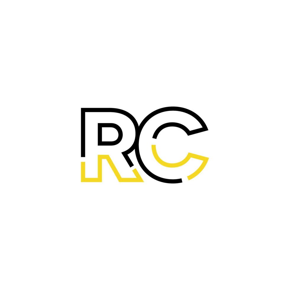 abstrait lettre rc logo conception avec ligne lien pour La technologie et numérique affaires entreprise. vecteur