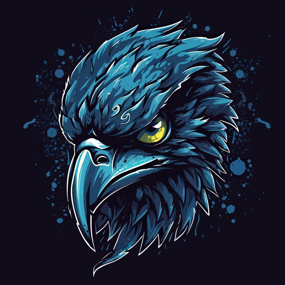 une logo de une en colère Aigle diriger, conçu dans esports illustration style vecteur