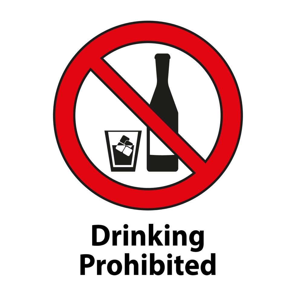 boire interdit, aucun signe d'alcool isolé sur fond blanc vecteur