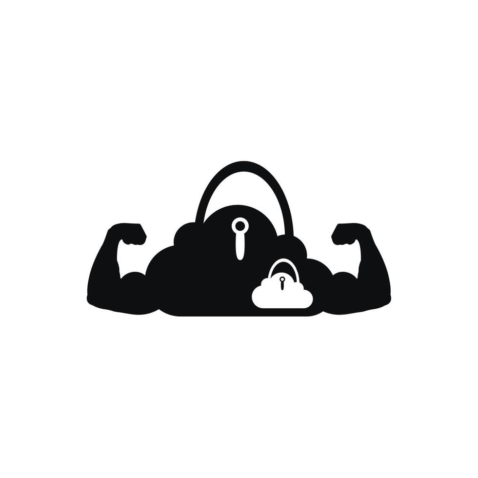 nuage sac et clé icône logo conception. sport et aptitude logo. vecteur