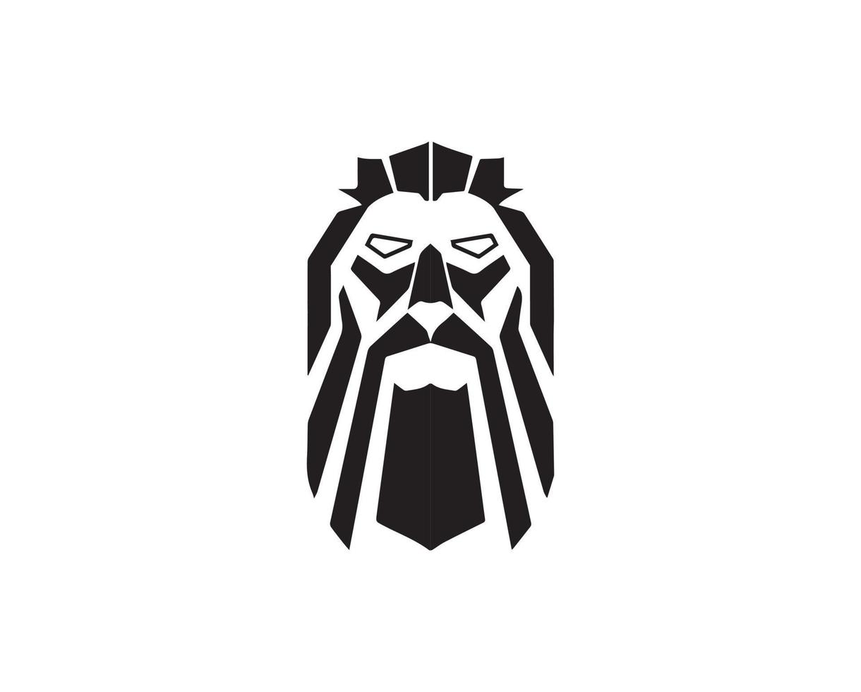 odin logo conception légendaire Dieu mascotte illustration vecteur