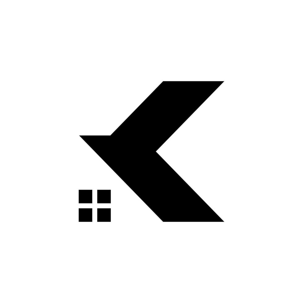 k Accueil logo monogramme icône vecteur modèle