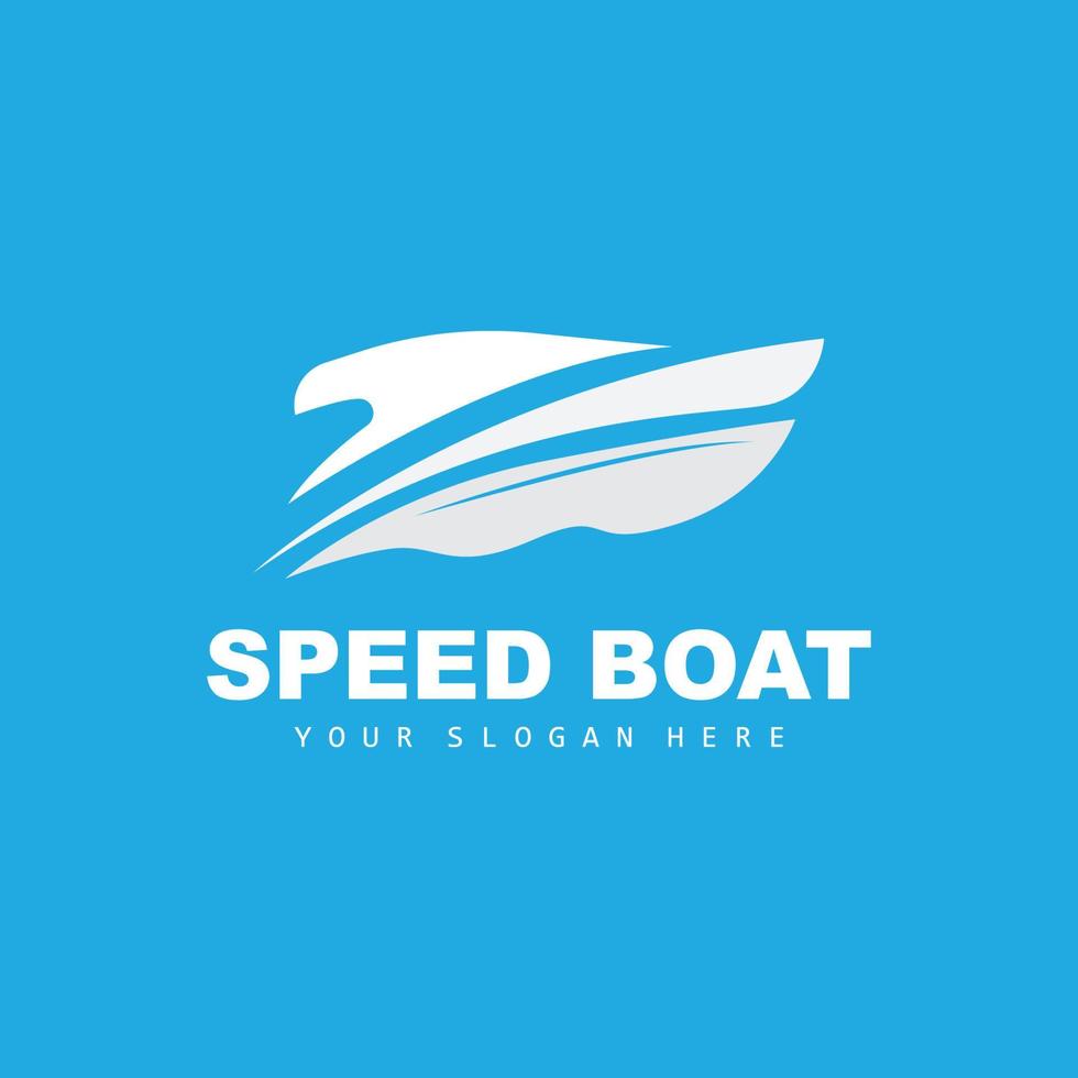 logo de bateau de vitesse, vecteur de navire de charge rapide, voilier, conception pour l'entreprise de fabrication de navires, navigation par voie navigable, véhicules marins, transport