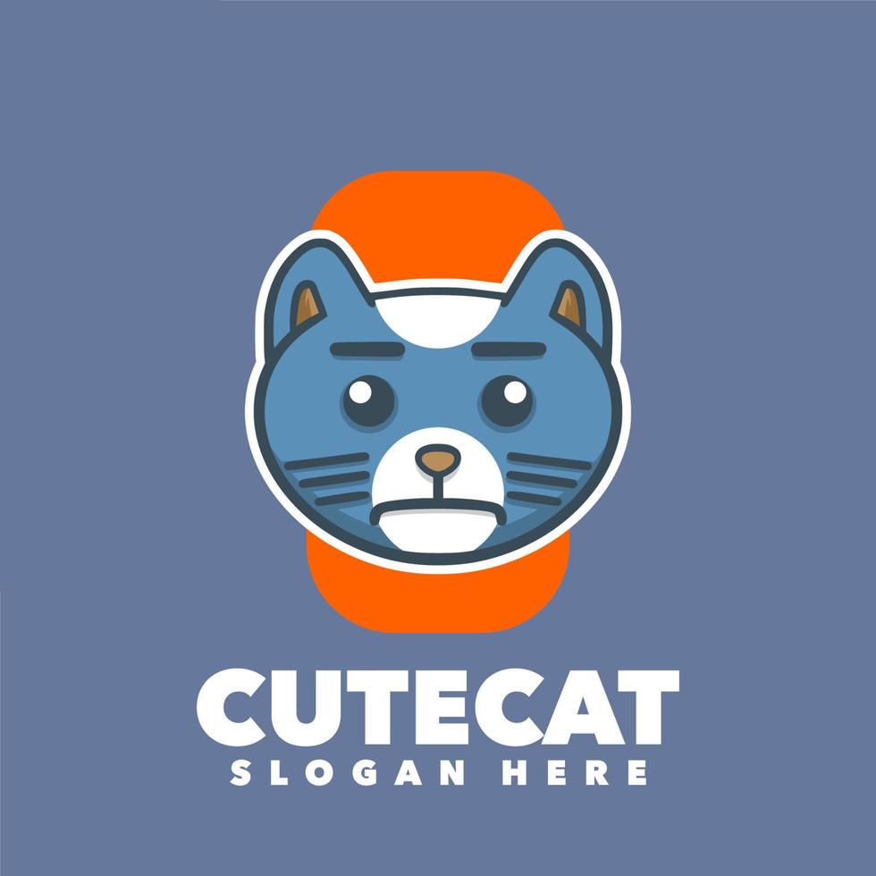 logo tête de chat vecteur