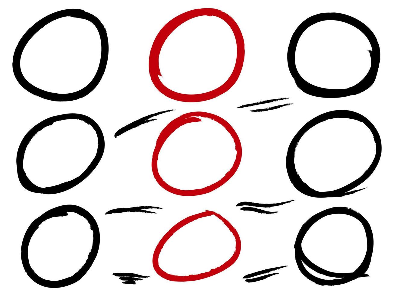 main tiré griffonner ligne cercles et flèches. griffonnage rond cercles pour message Remarque marque conception élément. vecteur illustration