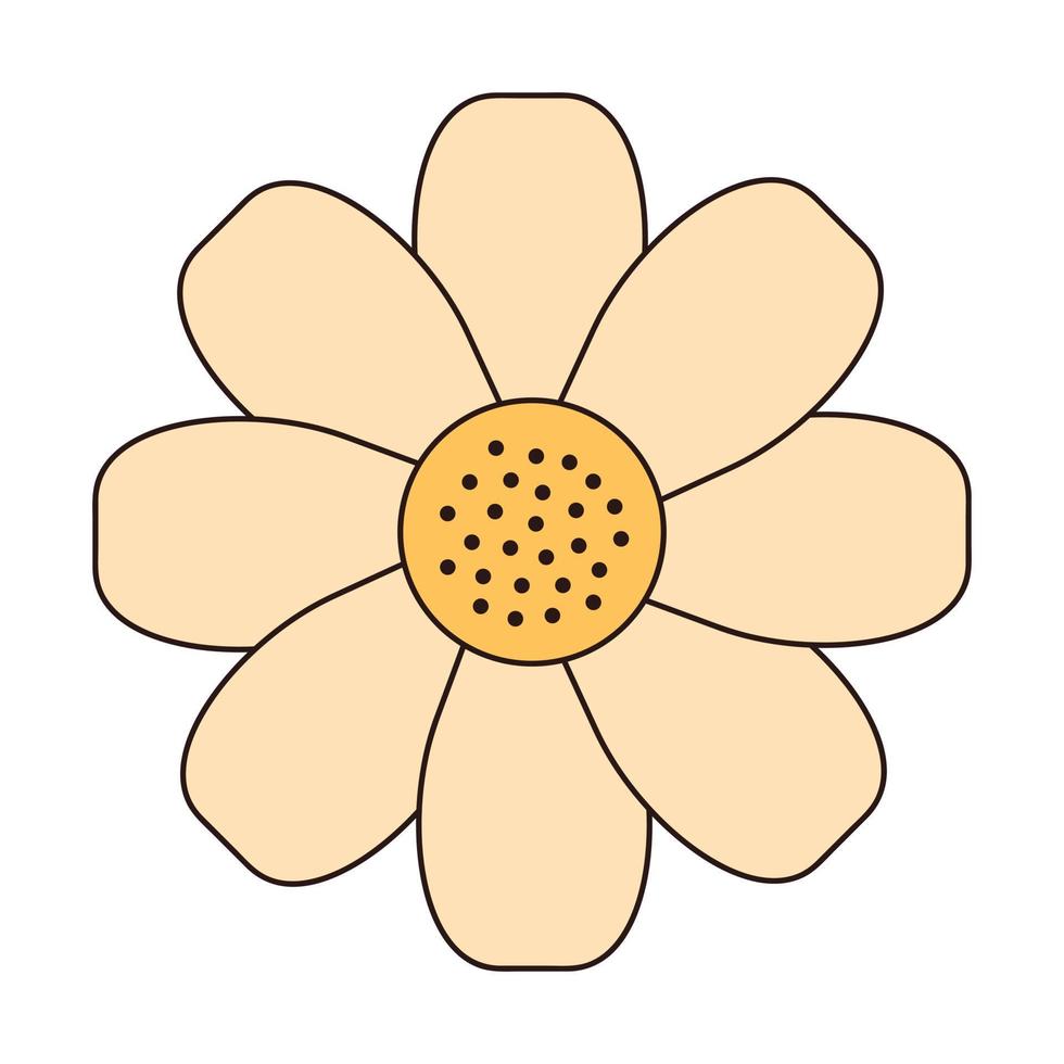 sensationnel Marguerite fleur. rétro camomille Années 60 Années 70 clipart. vecteur