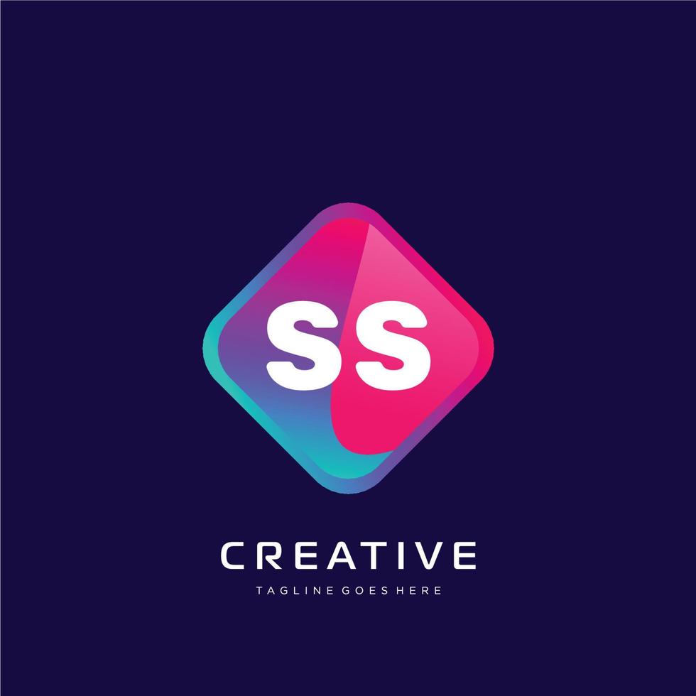 ss initiale logo avec coloré modèle vecteur