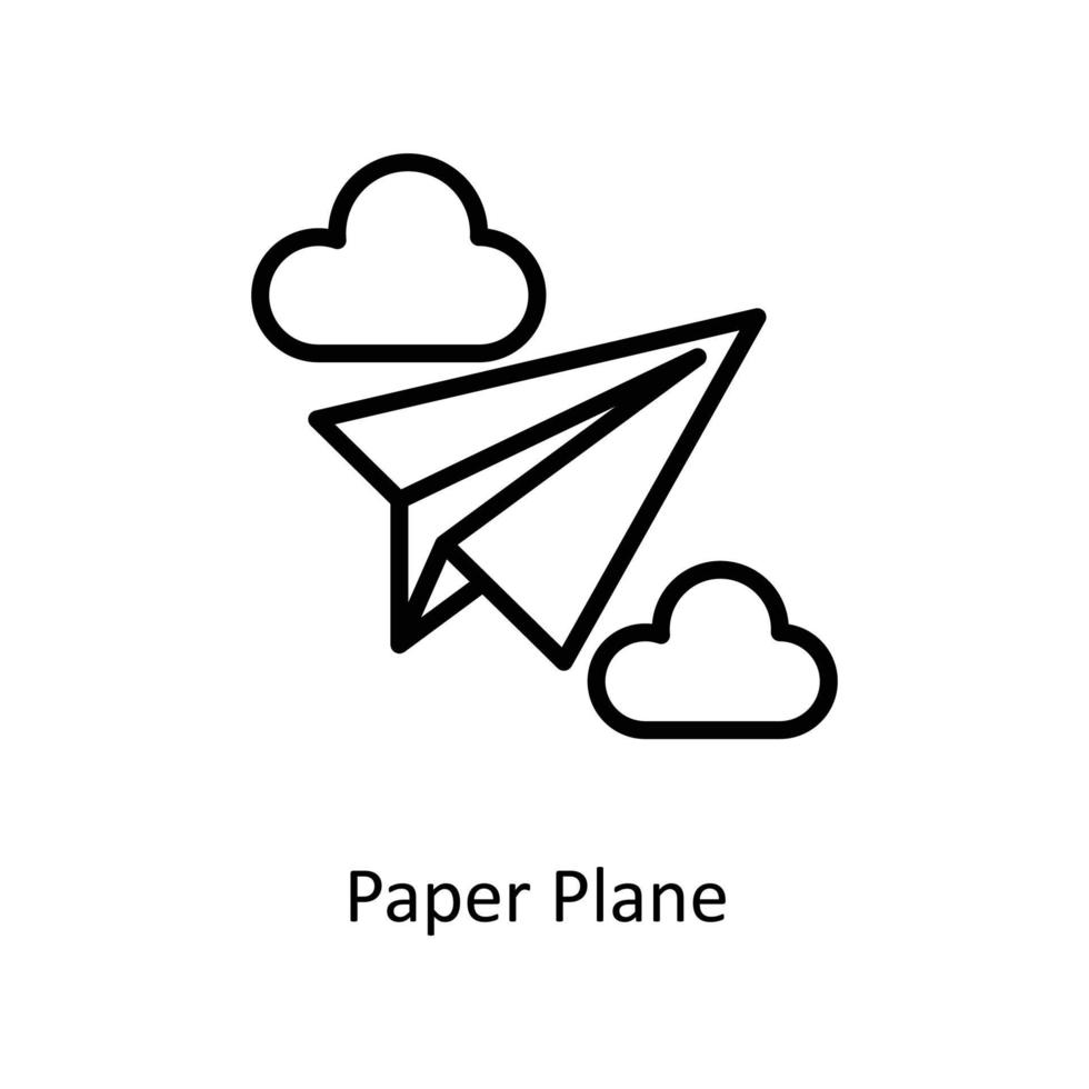 papier avion vecteur contour Icônes. Facile Stock illustration Stock