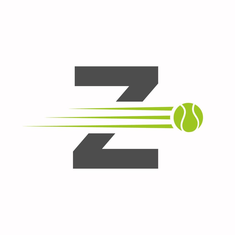 initiale lettre z tennis logo. tennis des sports logotype symbole modèle vecteur