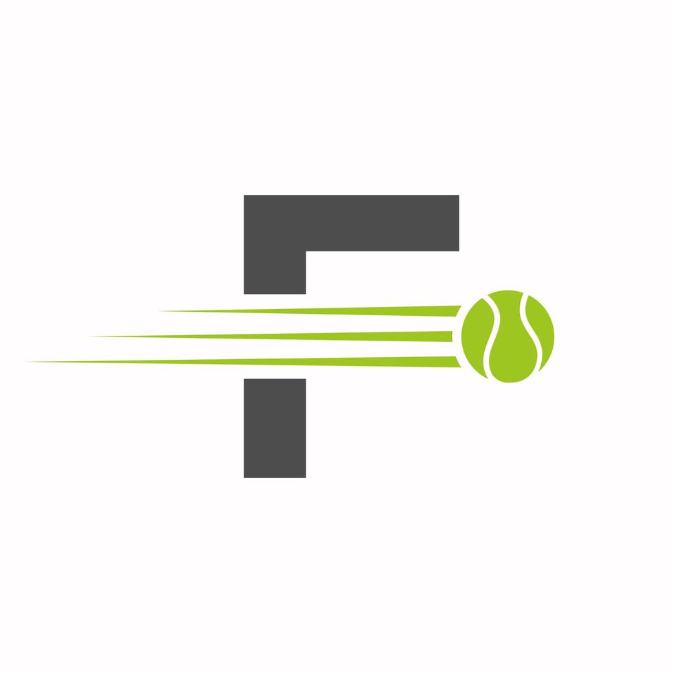 initiale lettre F tennis logo. tennis des sports logotype symbole modèle vecteur