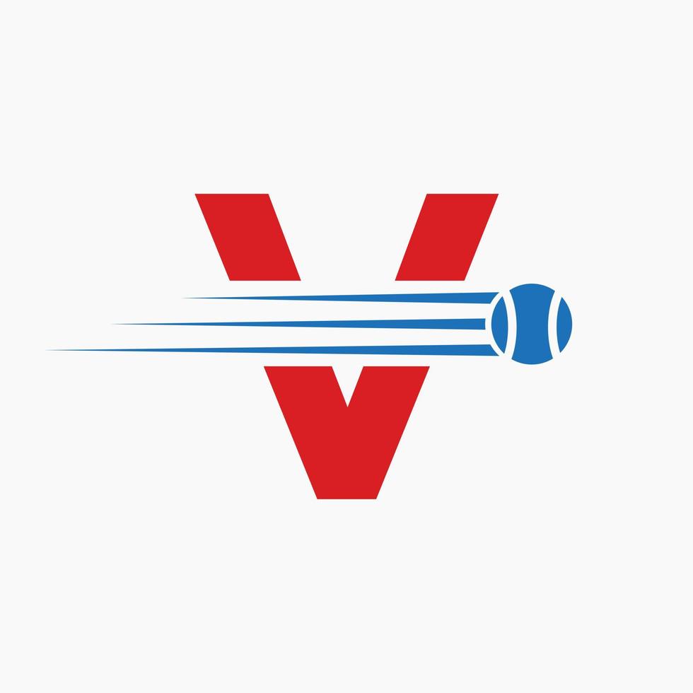 initiale lettre v tennis logo. tennis des sports logotype symbole modèle vecteur