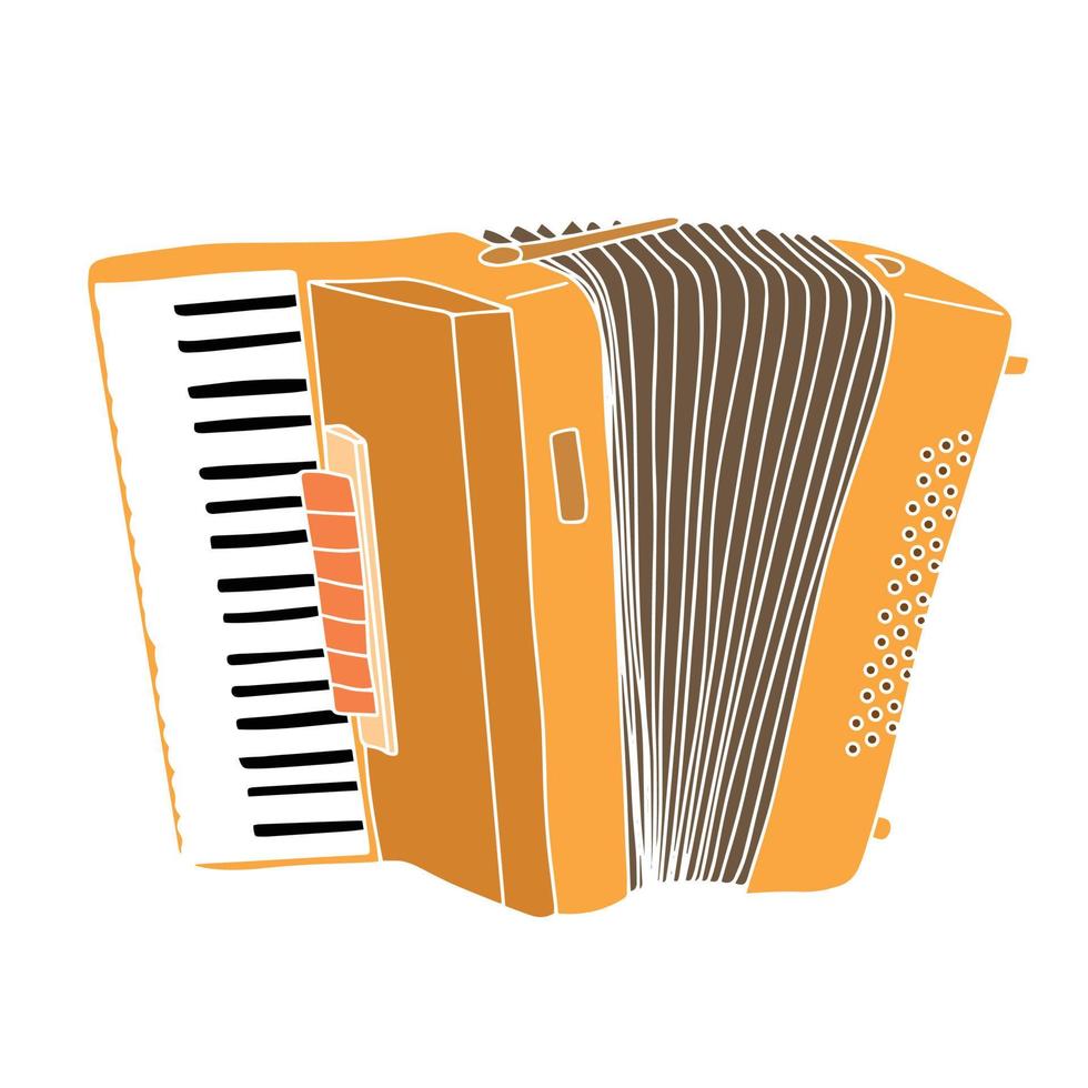 art de accordéon. musical instrument comme main tiré illustration. vecteur illustration.