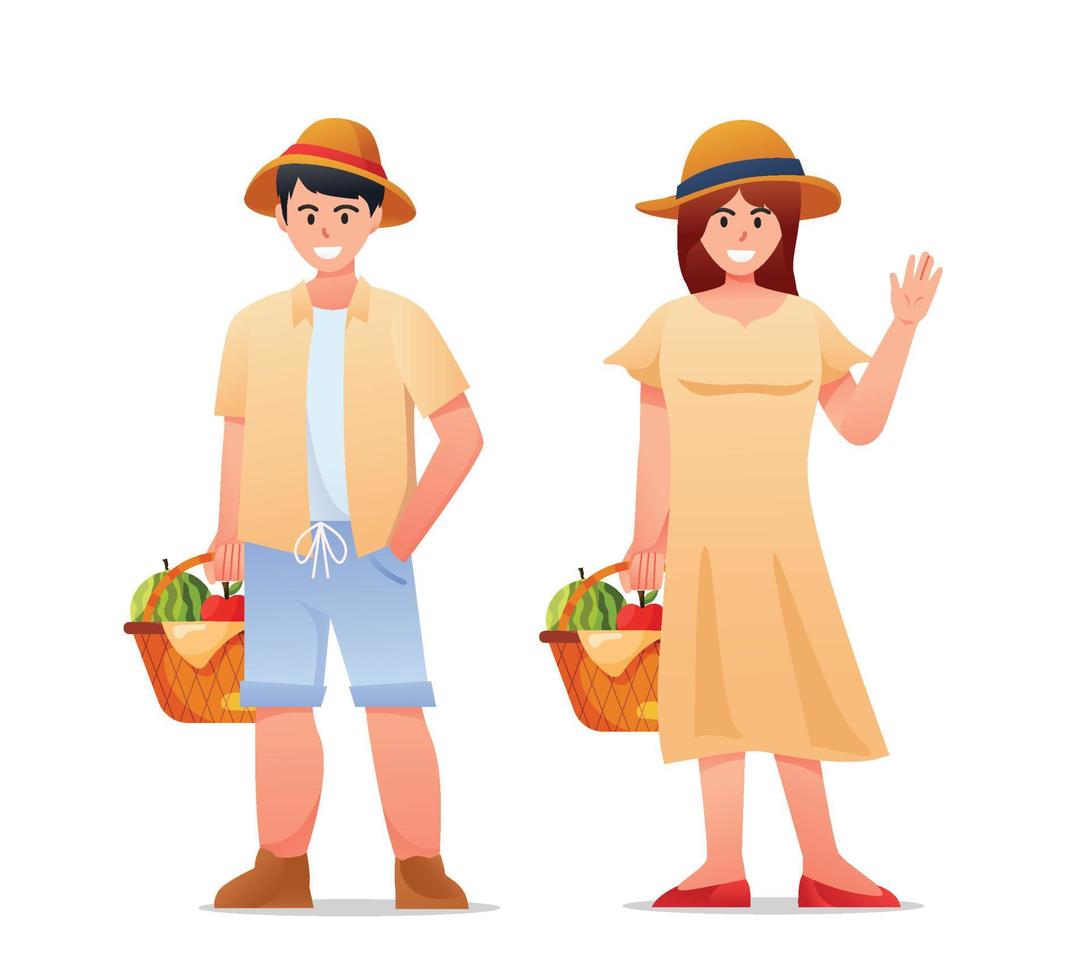 personnages gens pique-nique sur heure d'été vacances vecteur illustration