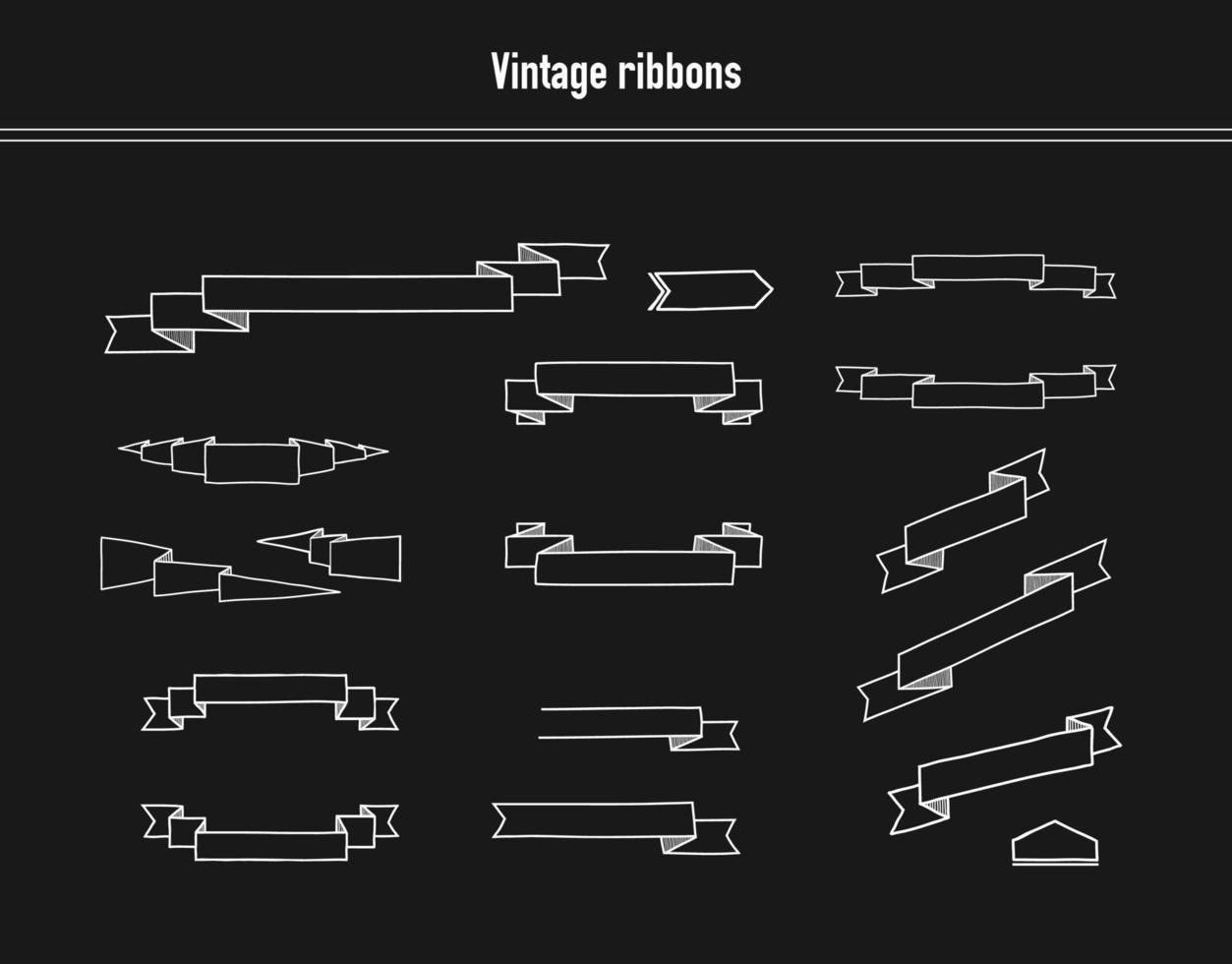 ensemble de rubans sur une tableau noir vecteur