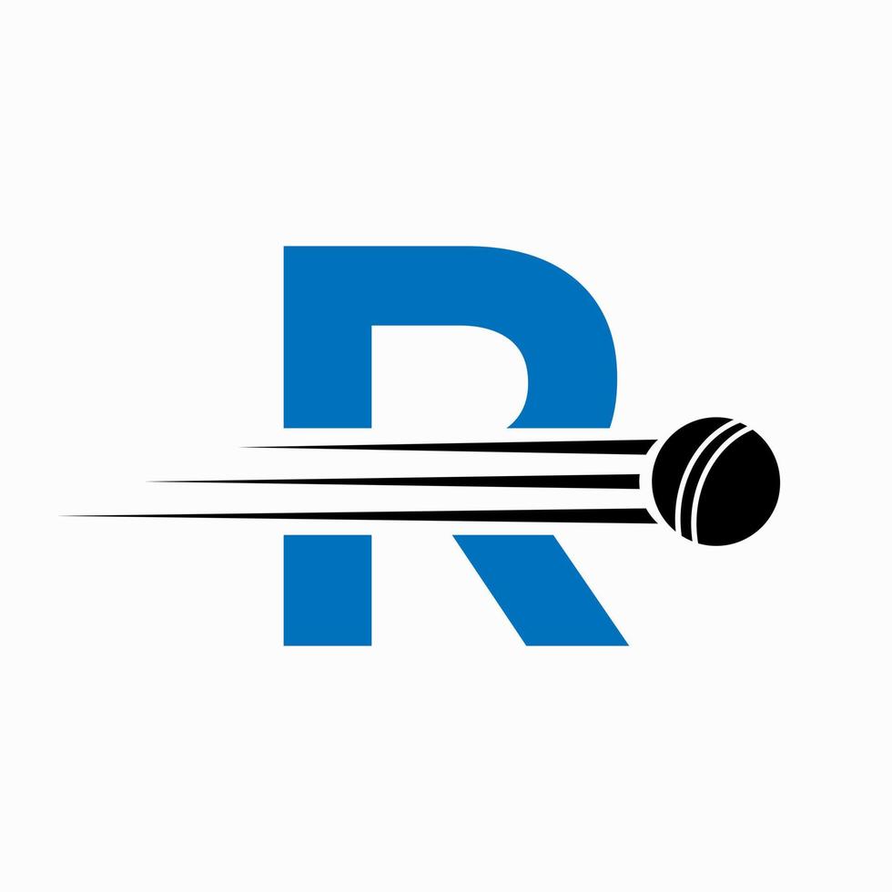 initiale lettre r criquet logo concept avec Balle icône pour criquet club symbole vecteur