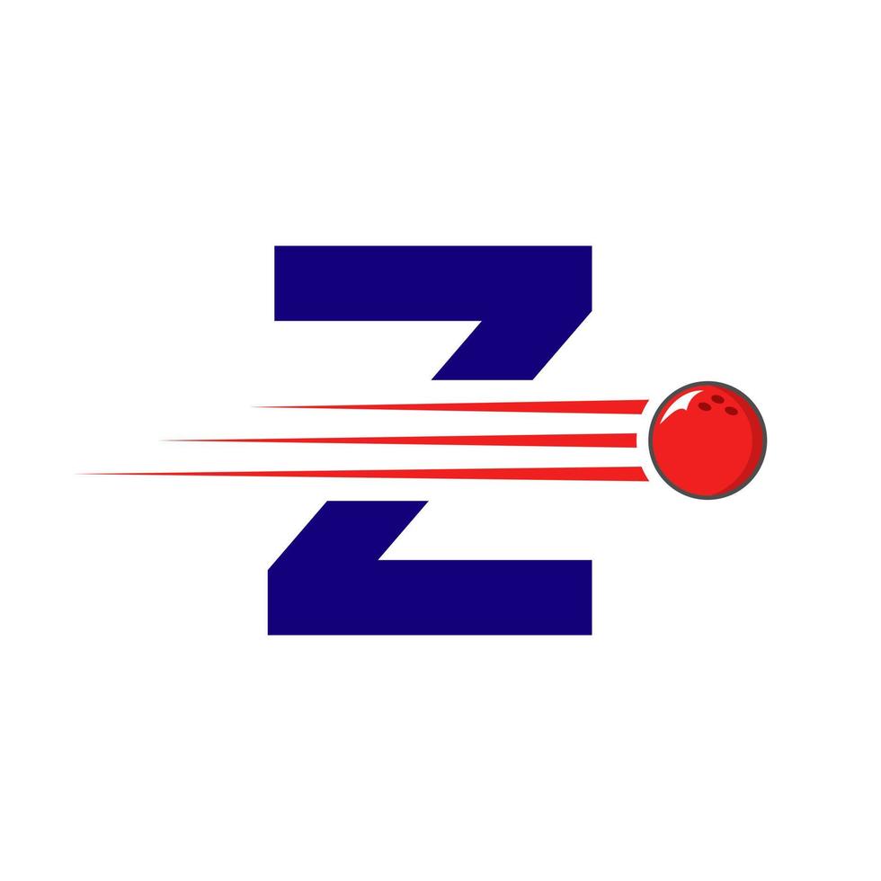 initiale lettre z bowling logo. bowling Balle symbole vecteur modèle