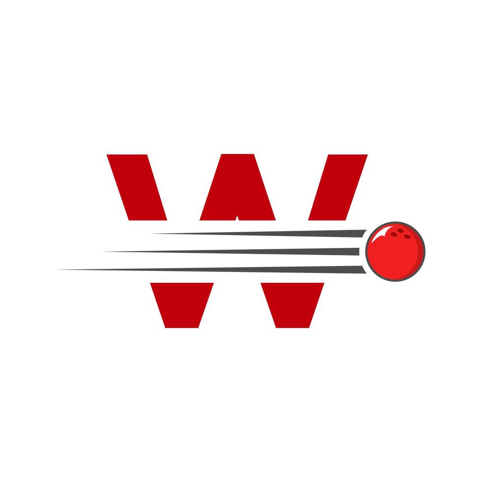 initiale lettre w bowling logo. bowling Balle symbole vecteur modèle
