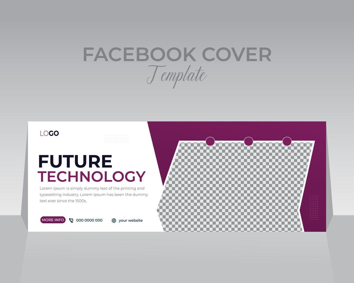 La technologie Facebook couverture modèle conception vecteur