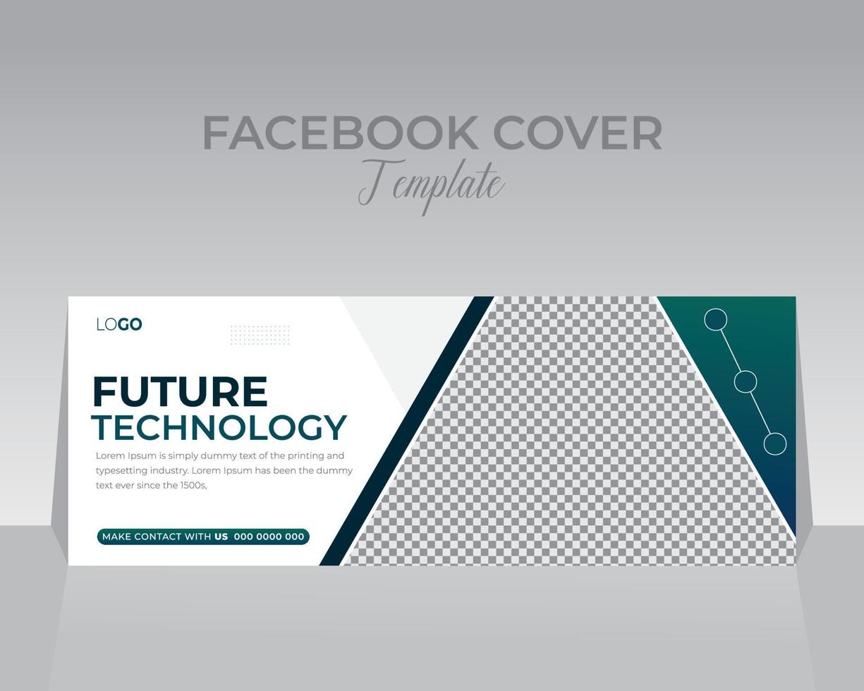 La technologie Facebook couverture modèle conception vecteur