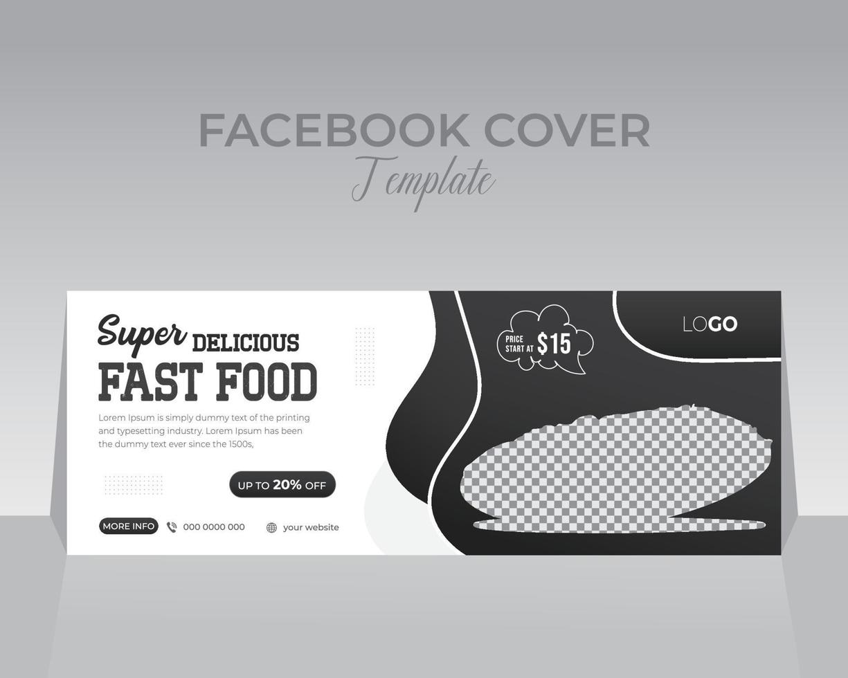 nourriture Facebook couverture modèle conception vecteur