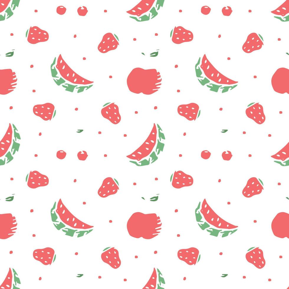 motif de fruits sans soudure. fond de doodle avec des icônes de fruits. fond de fruits vecteur