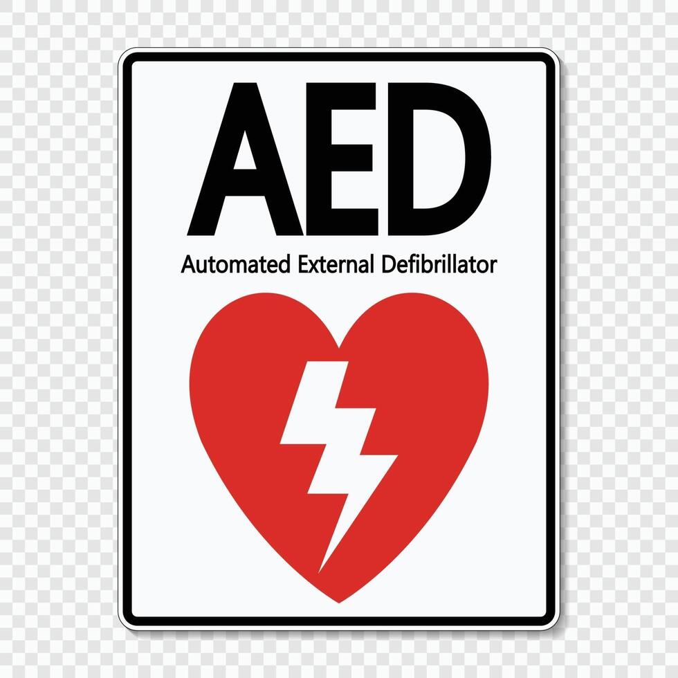 étiquette de signe symbole aed sur fond transparent vecteur