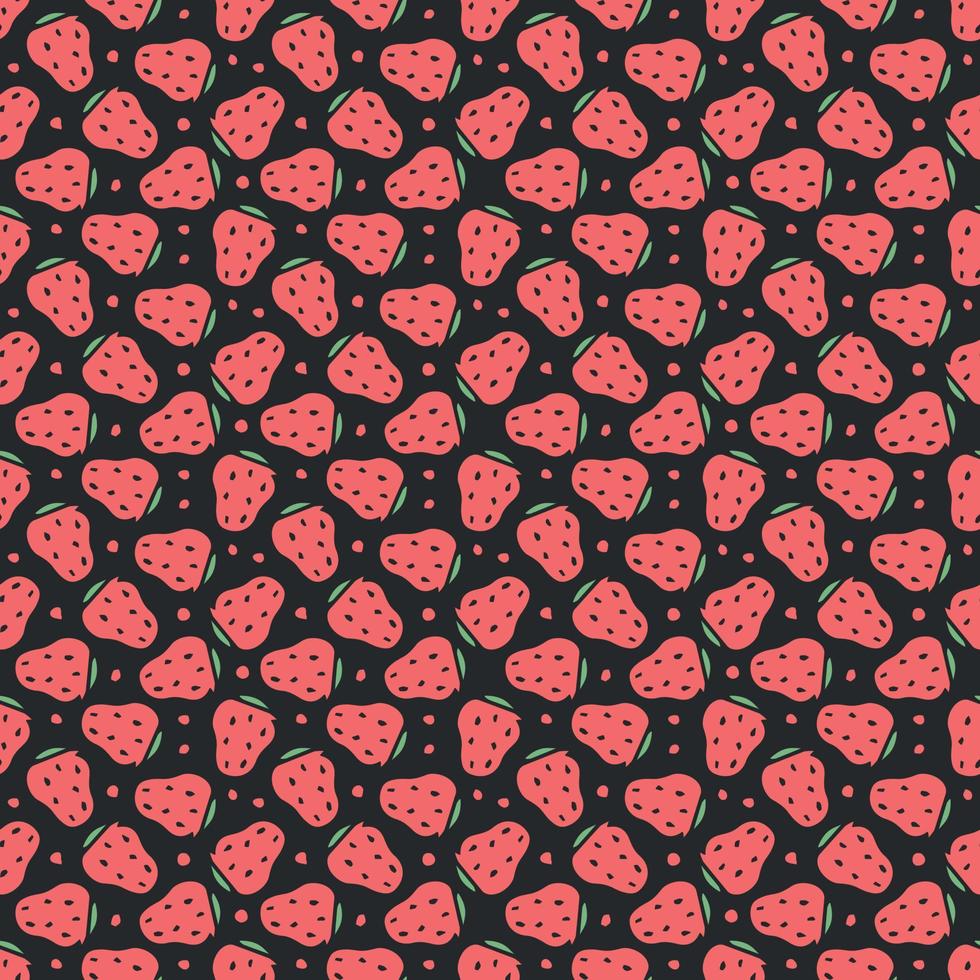 motif fraise sans soudure. vecteur de doodle avec des icônes de fraise. motif fraise vintage