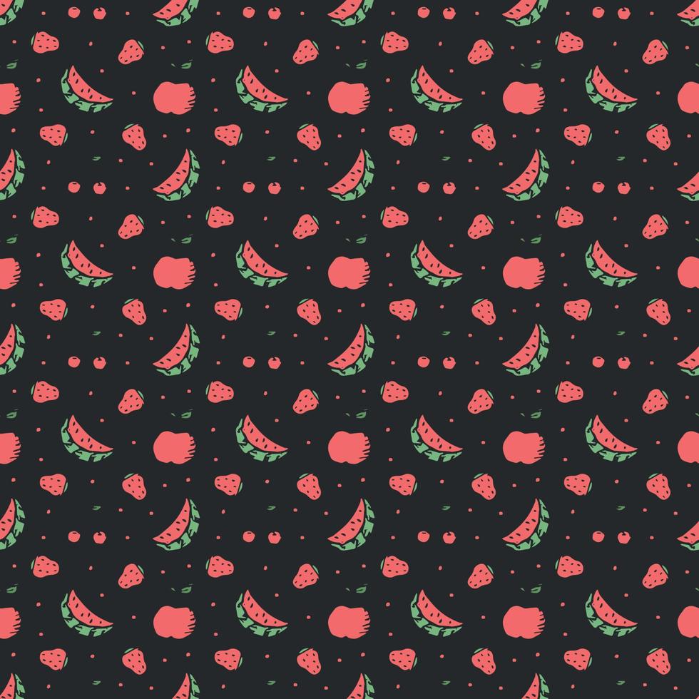 motif de fruits sans soudure. fond de doodle avec des icônes de fruits. fond de fruits vecteur