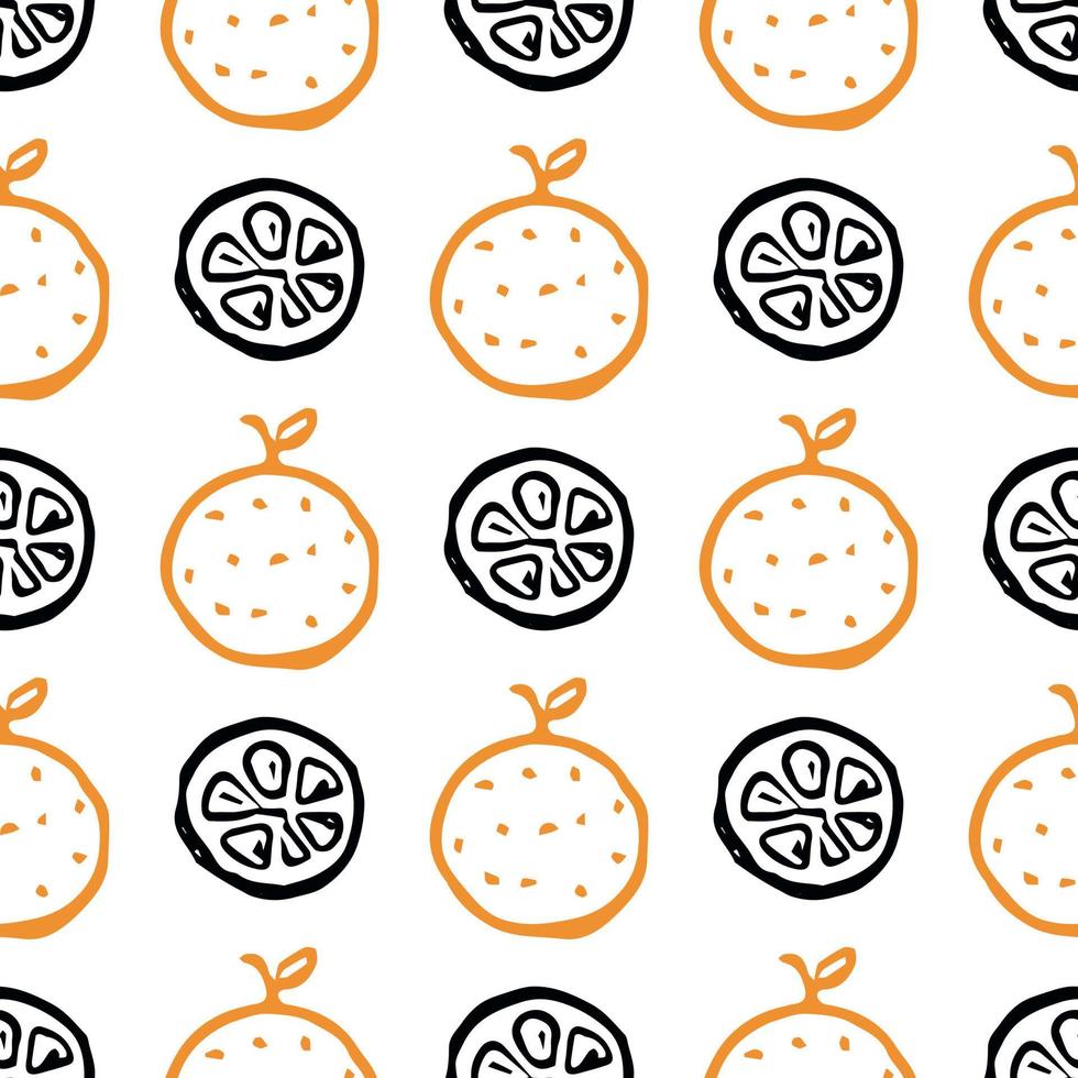 motif orange sans soudure. fond de fruits orange coloré vecteur