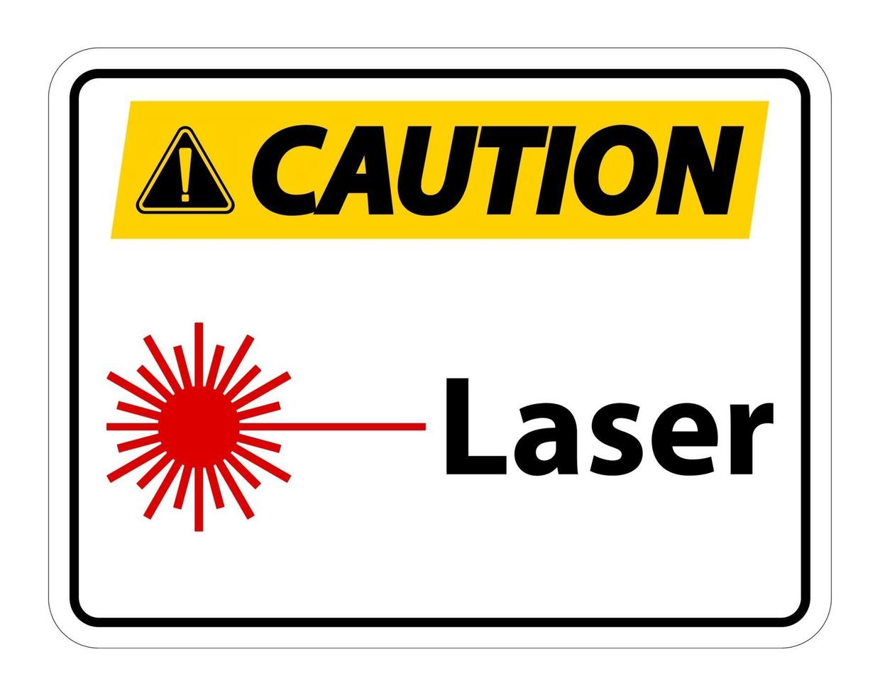 Attention laser symbole signe symbole signe isoler sur fond transparent, illustration vectorielle vecteur