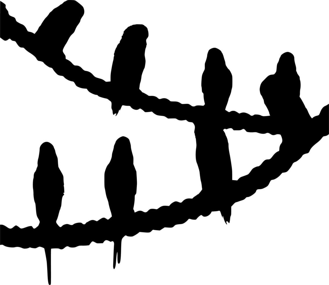vecteur silhouette de des oiseaux sur blanc Contexte