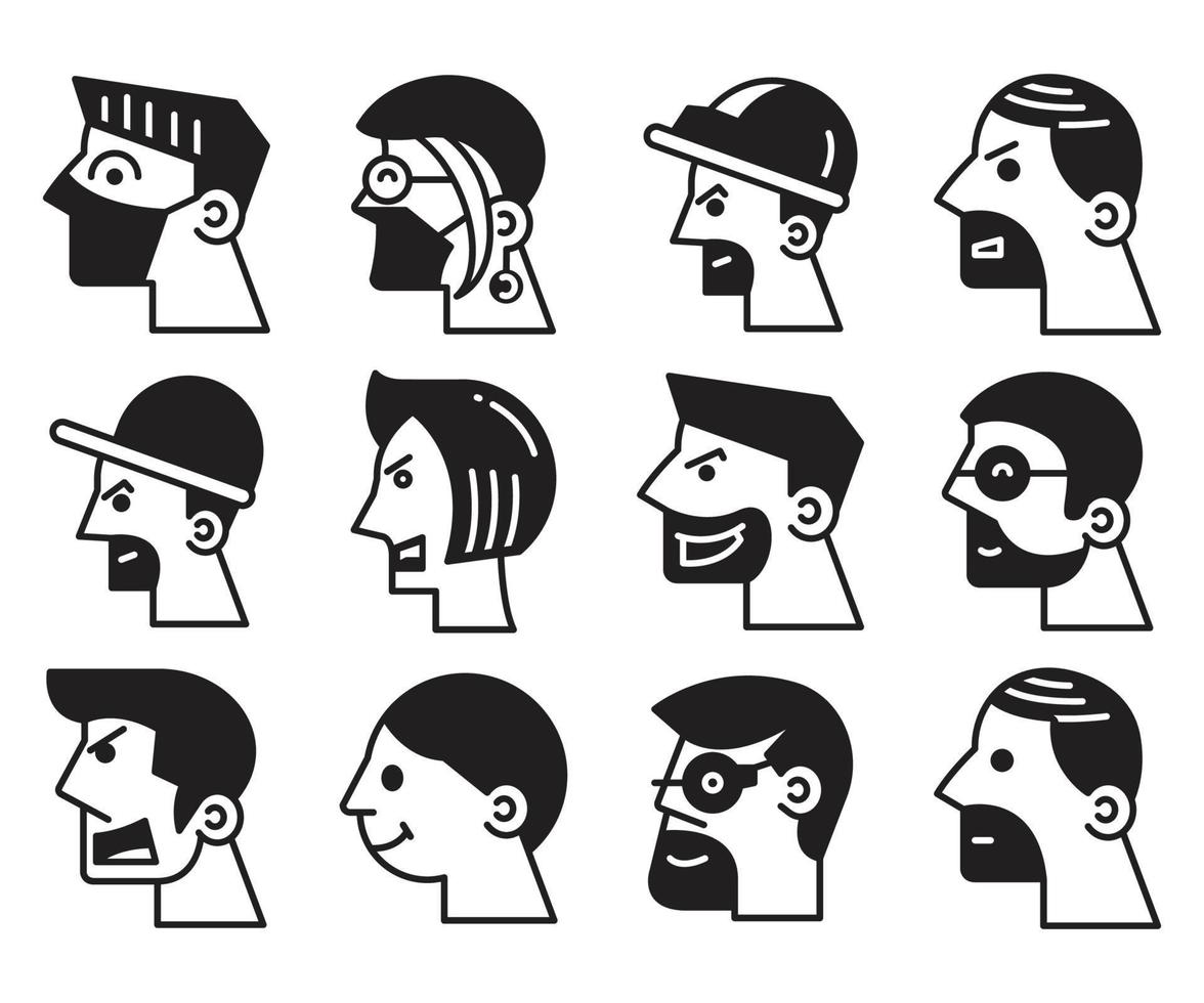 illustration d'avatars de visage humain vecteur