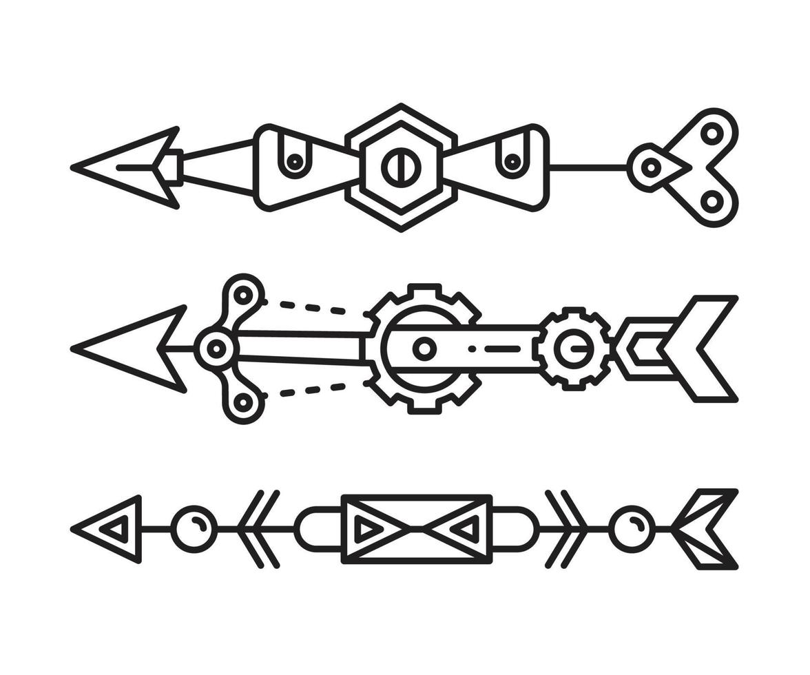 steampunk style flèches vecteur illustration