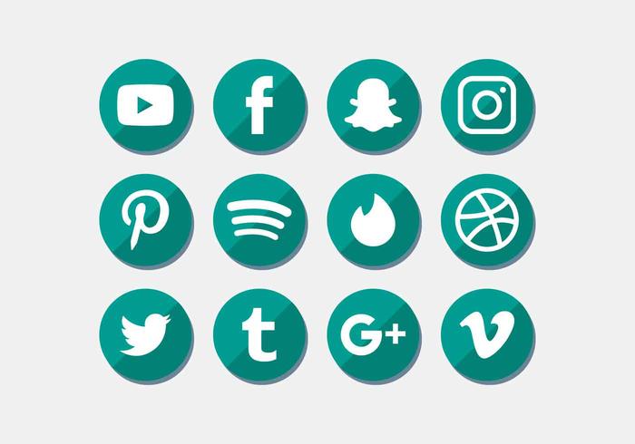 Icônes de médias sociaux Set Vector