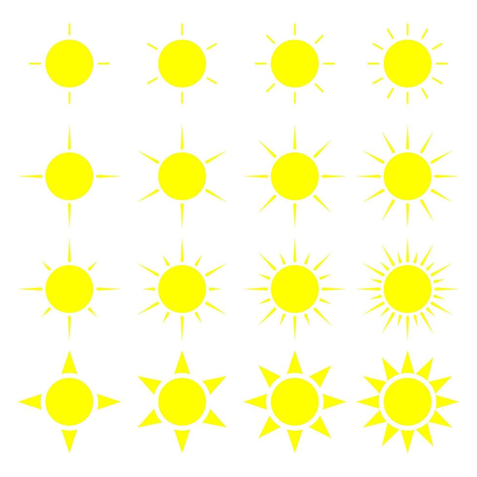 ensemble de Soleil icône vecteur illustration plat conception