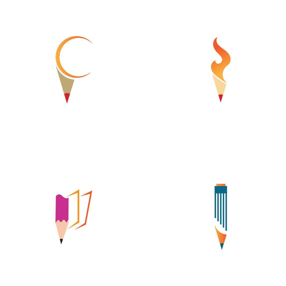crayon logo et symbole images illustration conception vecteur
