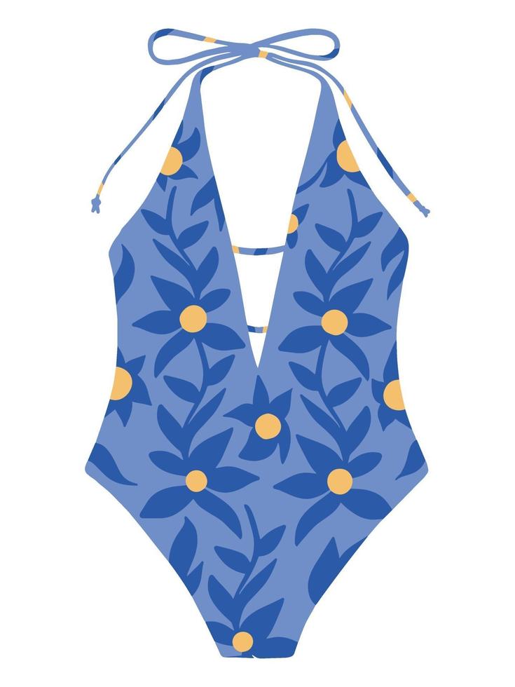 maillot de bain femme une pièce. vêtements de bain. illustration vectorielle plane vecteur