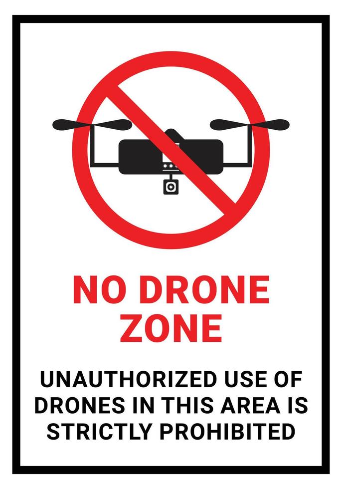 vecteur avertir, non drone zone signe vecteur