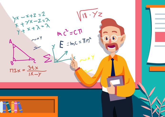 Illustration de professeur de mathématiques vecteur