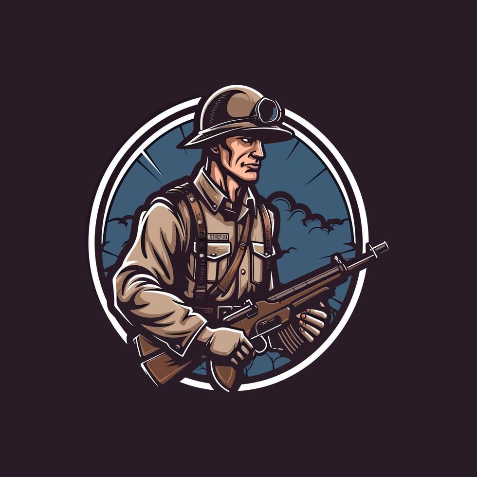 une logo de une soldat, conçu dans esports illustration style vecteur