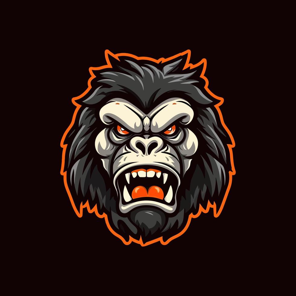 une logo de une en colère singe diriger, conçu dans esports illustration style vecteur