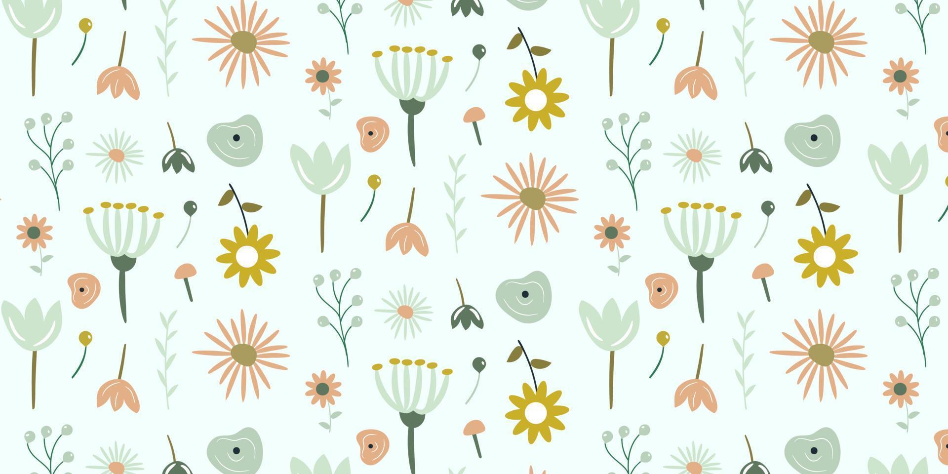 prime collection floral modèle. mignonne floral illustration. mignonne et marrant conception pour les tout-petits avec la nature thème. facile pas à changement Taille et orientation. trouver remplir modèle sur échantillons vecteur