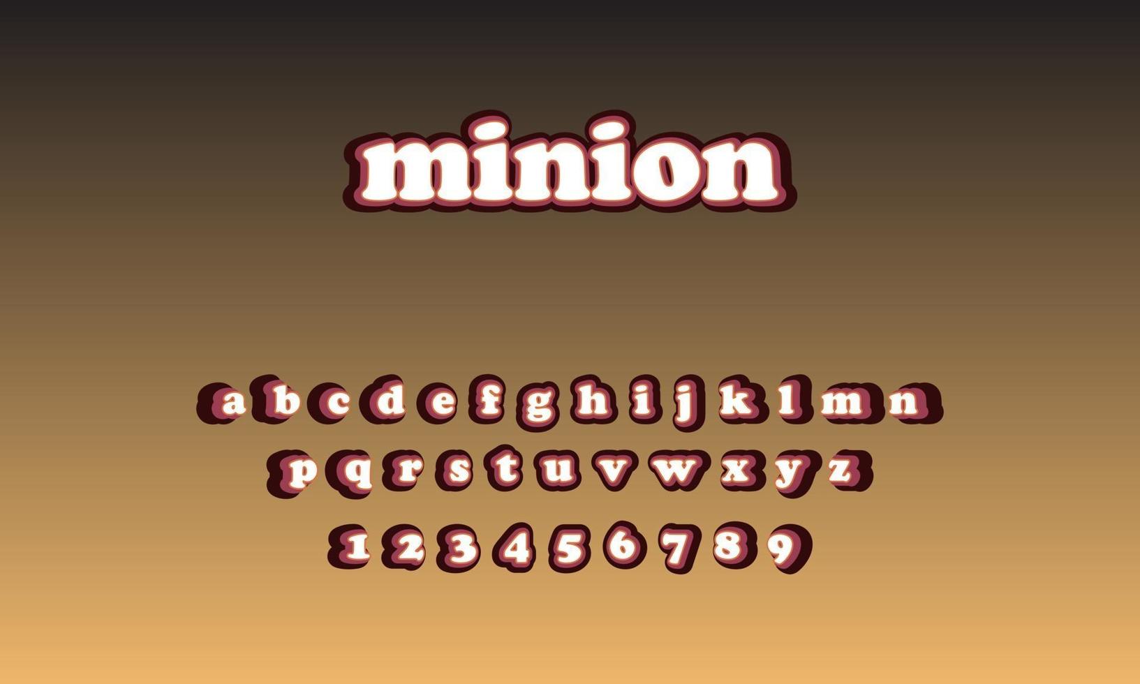 alphabet de texte minion vecteur