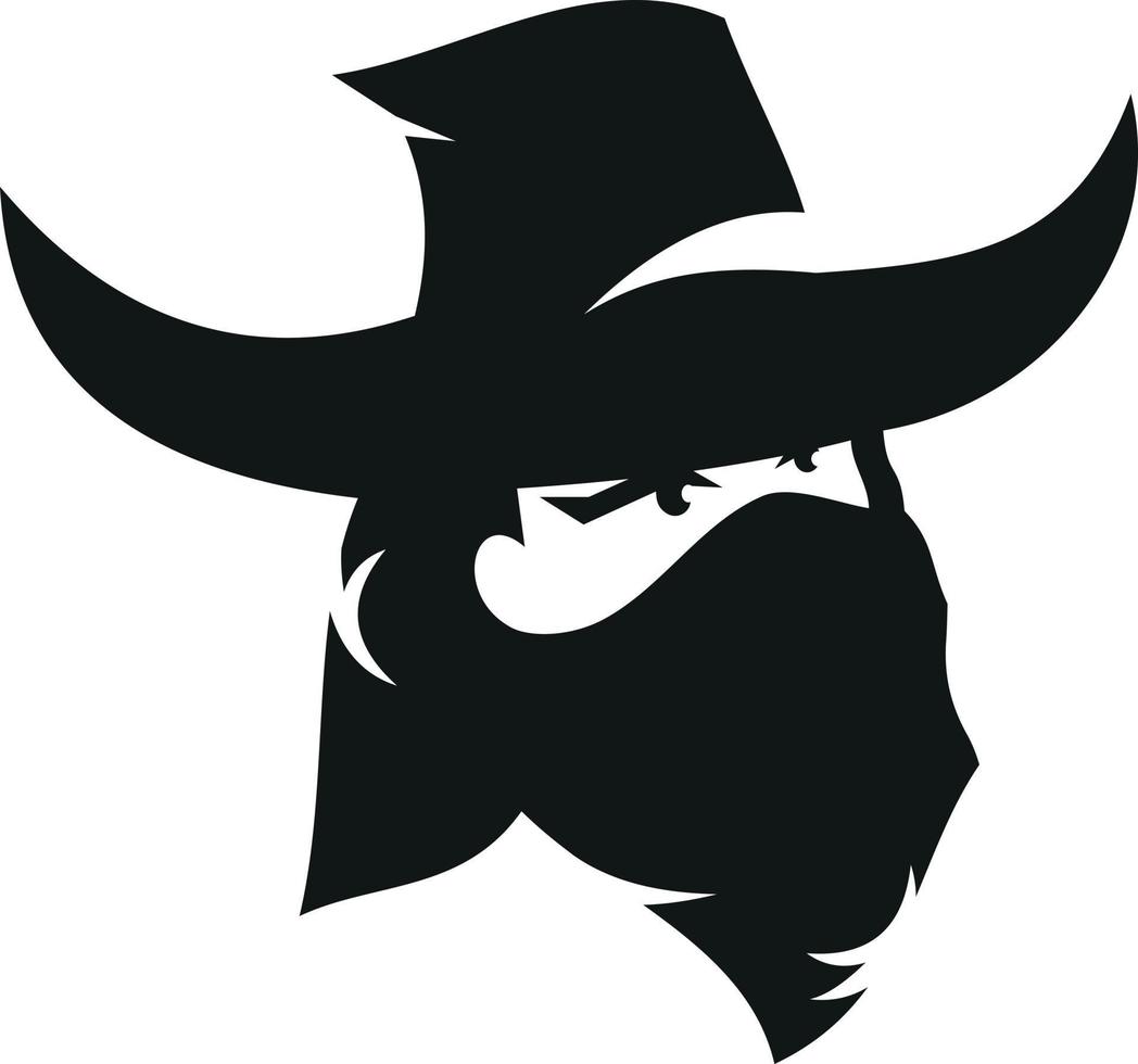 silhouette de une masqué cow-boy vecteur
