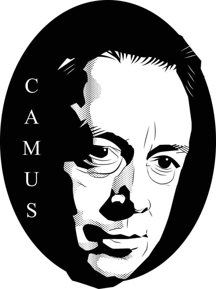 image de Albert camus, une français philosophe vecteur