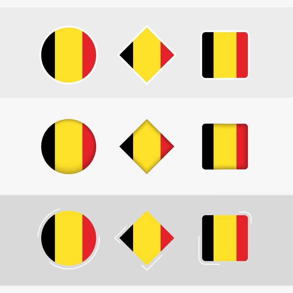 Belgique drapeau Icônes ensemble, vecteur drapeau de Belgique.