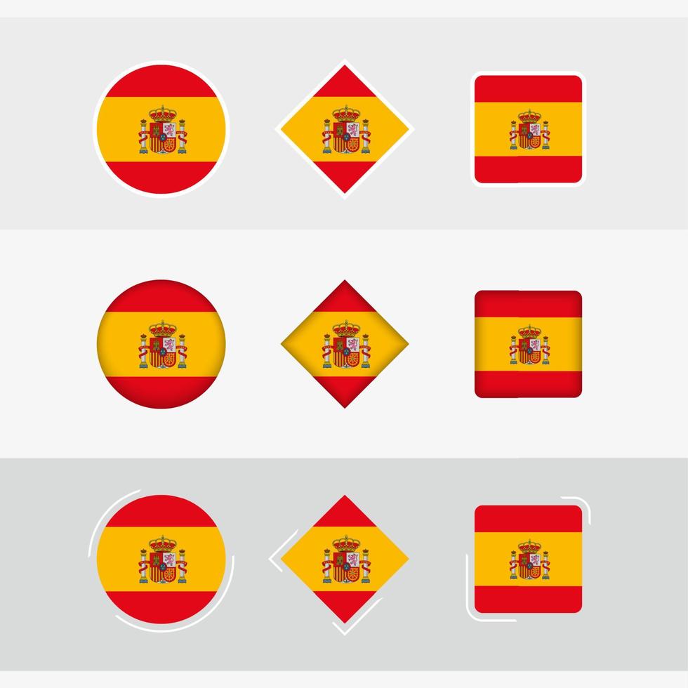 Espagne drapeau Icônes ensemble, vecteur drapeau de Espagne.